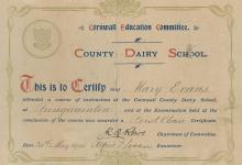 Mary Evans certificate