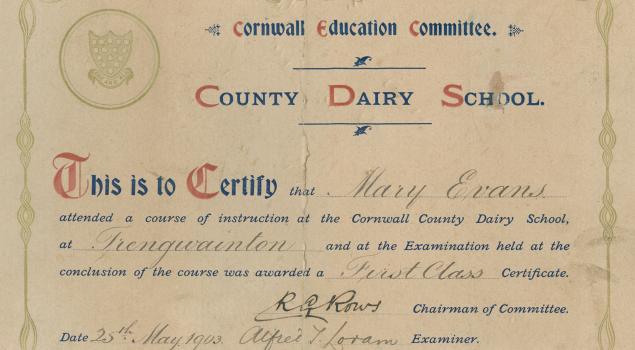 Mary Evans certificate